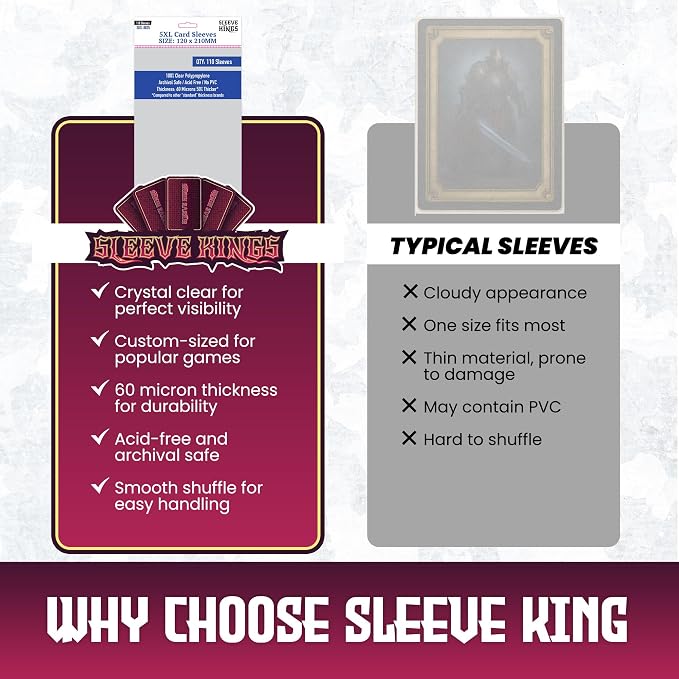 Sleeve Kings Standard Card Sleeves – 110 Count, XXL Size, Compatible - Image 6