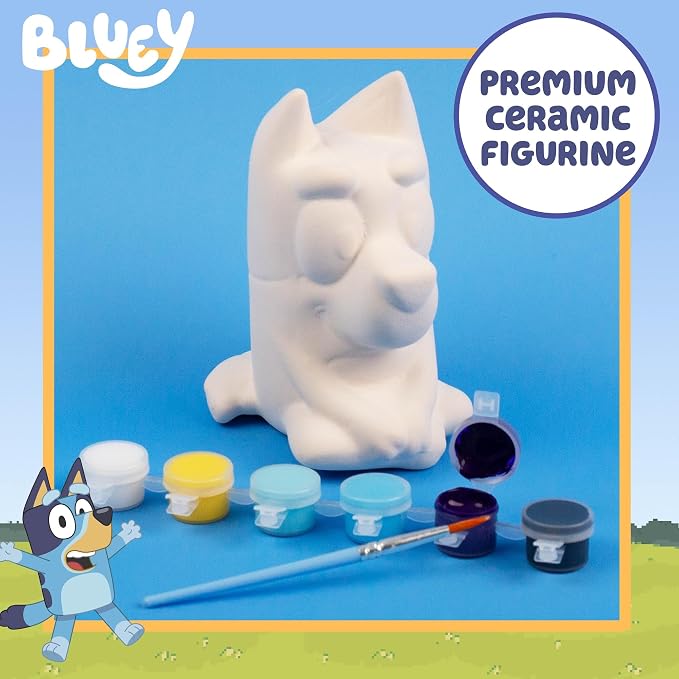 Bluey Paint Your Own Figurine, Fun Paintable Ceramic Figure, Includes 6 Acrylic - Image 2
