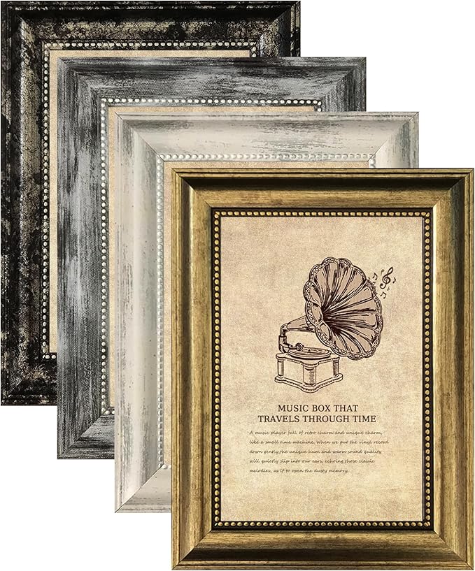 4x6 Picture Frames Set of 4- Rustic Retro Photo Frame by TKYGU