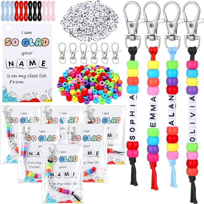 Suncalla 984 Pcs 24 Set Back to School Keychain Making Kit DIY Bead Craft | by Unknown