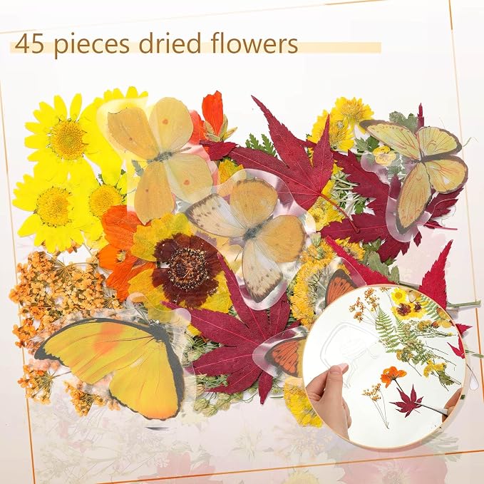 TaoBary 91 Pcs DIY Handmade Transparent Dried Flower Bookmark Set Include - Image 5