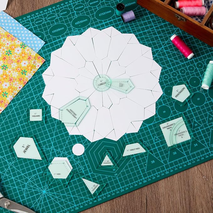 Cinnvoice 612 Pcs Patchwork Paper EPP English Piecing Supplies 12 Shapes - Image 7