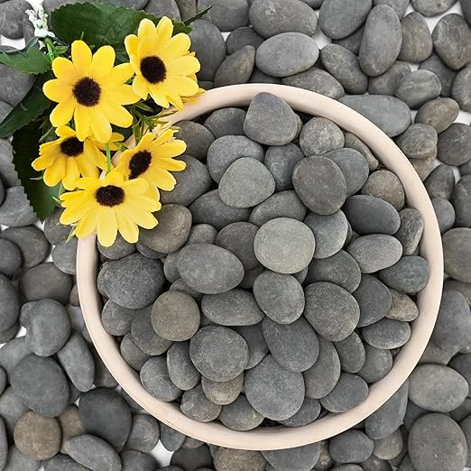 NUPICK 3lb Mexican Beach Pebbles, Smooth Garden Rocks by CreateAmazingChoice