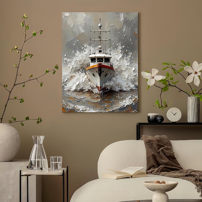 Painting by Numbers Kit for Adults Beginner, Ship Art Paint by Numbers Easy for - Image 3
