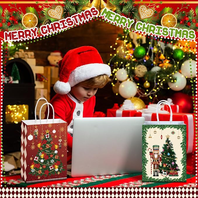 Kolldenn 24 Pcs Christmas Nutcracker Party Favors Bags Christmas Goodie Gift - Image 7