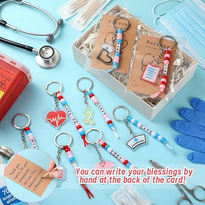 Suncalla 996 Pcs 24 Set Nurse Keychain Making Kit Medical DIY Crafts Bulk | - Image 4