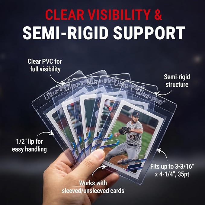 Ultra PRO Semi Rigid 1/2" Lip Tall Sleeves 200ct - Image 3