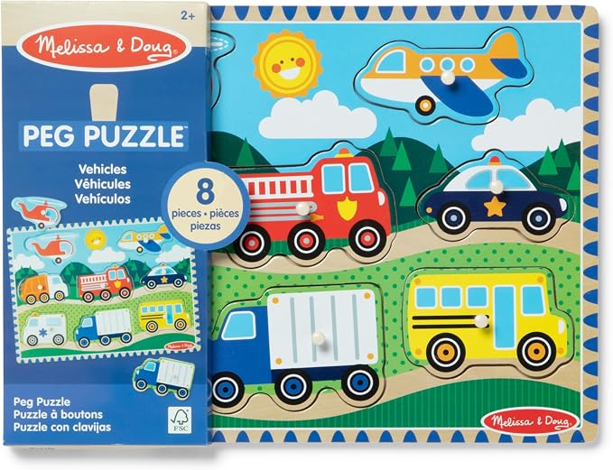 Melissa & Doug Vehicles Wooden Peg Puzzle - Image 7