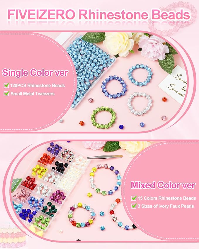 120PCS FIVEIZERO Black Rhinestone Beads - Image 2