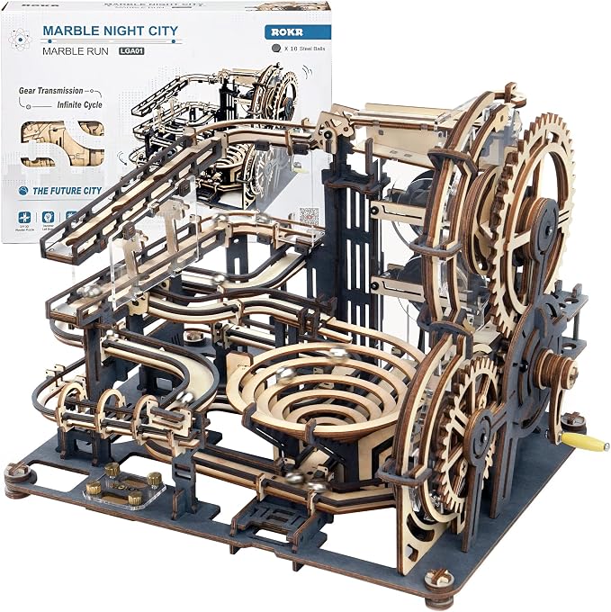 ROKR 3D Wooden Puzzles for Adults Marble Run Model Building Kit by ROKR-InterestingSmartPuzzleToys