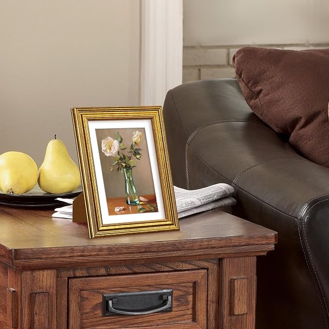 upsimples Vintage 5x7 Picture Frame, Antique Gold Frame Displays 4x6 - Image 7