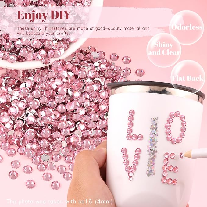 6000PCS 4mm Resin Rhinestones in Bulk, Bedazzling Flatback Crystals Rhinestones - Image 4