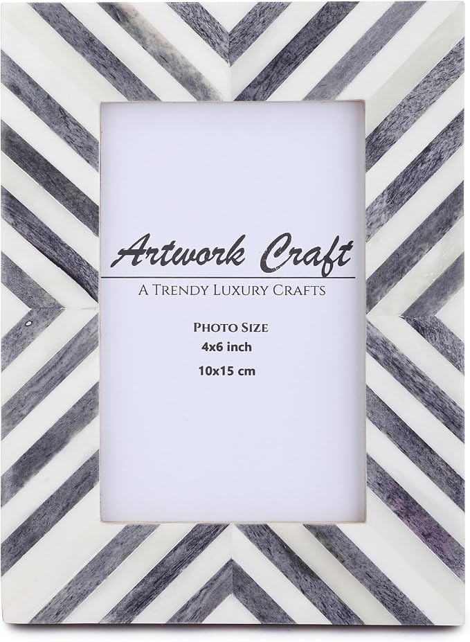 Picture Photo Frame Chevron Herringbone Art Inspired Vintage Table-Top/Wall by ArtworkCraft
