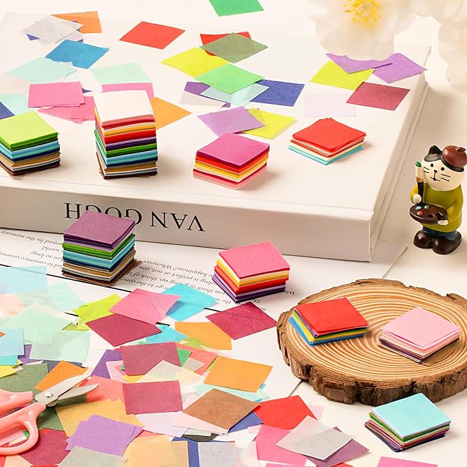 Simetufy 5400 Pcs 1 in Tissue Paper Squares 36 Assorted Colors - Image 6