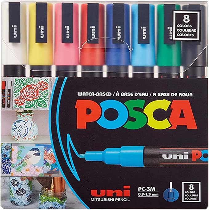 Uni Posca Paint Markers, 3M Fine Point Acrylic Paint Pens - Image 2