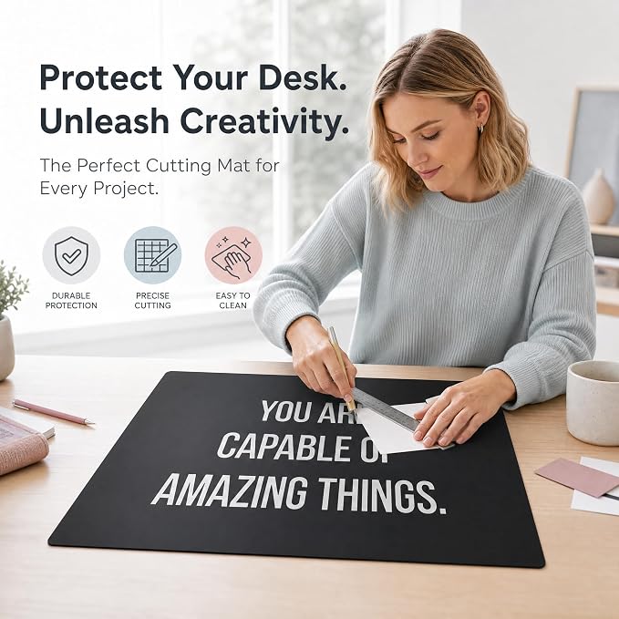 23" x 17" Self Healing PVC Cutting Mat, A2-Black or Green | A2, Double Sided - Image 7