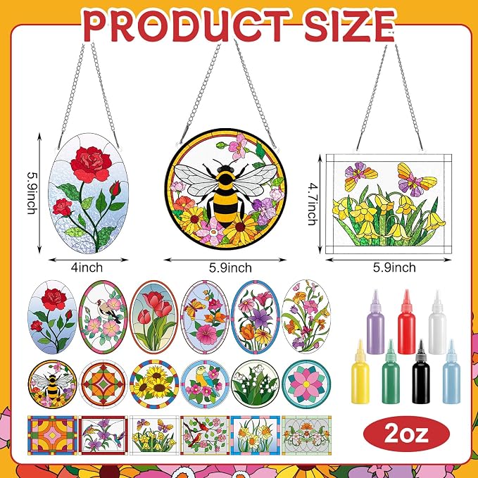 Humyoun 65 Pcs Stained Glass Painting Starter Kit - Image 2