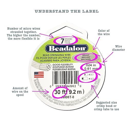 Beadalon 7 Strand Stainless Steel Bead Stringing Wire, 0.015 in / 0.38 mm - Image 3