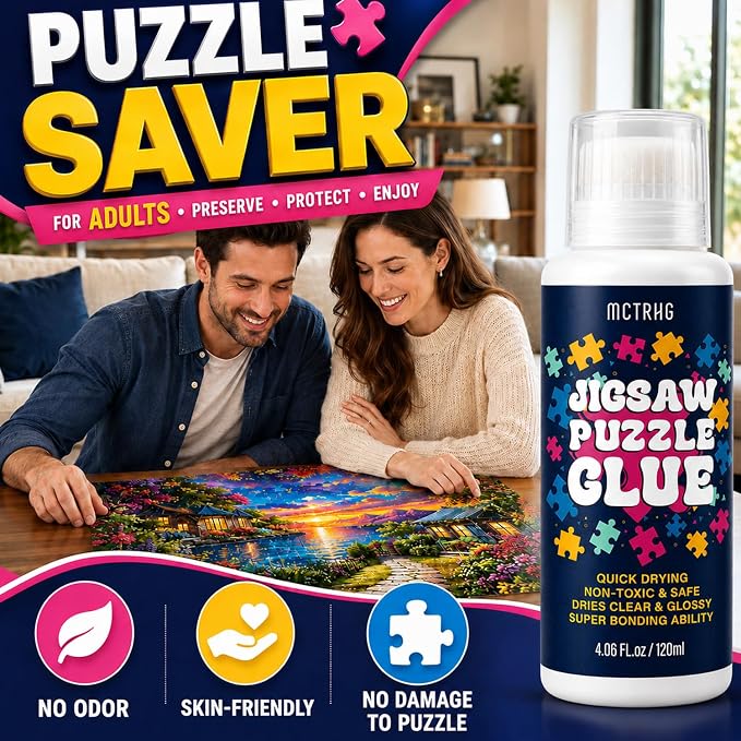 Jigsaw Puzzle Glue Clear with Sponge Head, No Yellowing Puzzle Saver - Image 8