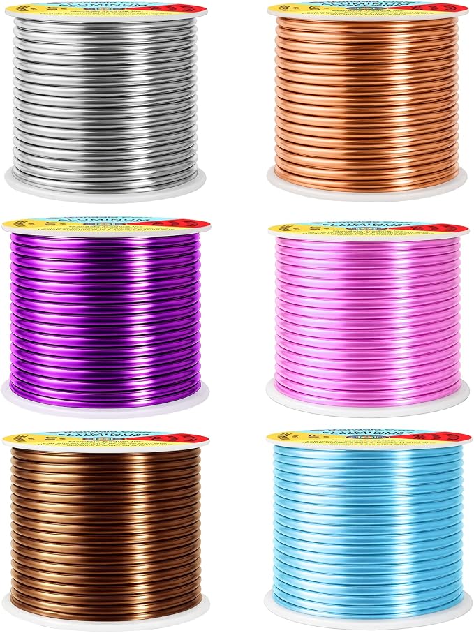 Mandala Crafts 10 GA Blue Pink Brown Assorted Anodized Aluminum Craft Wire | - Image 2