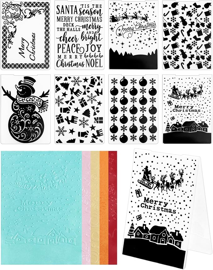 FIVEIZERO 8 Pcs Embossing Folders by FIVEIZERO