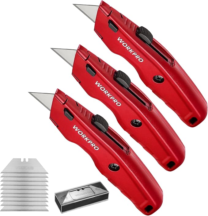 WORKPRO Premium Utility Knife, Retractable All Metal Heavy Duty Box Cutter - Image 8