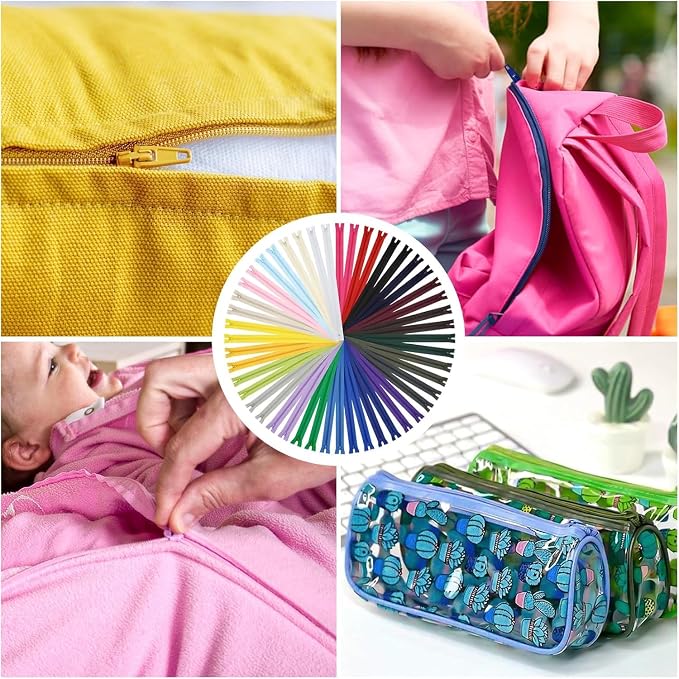 Zippers, DOITEM 48 pcs 40cm/16 Inch Multicolor Nylon Coil Zippers - Image 6