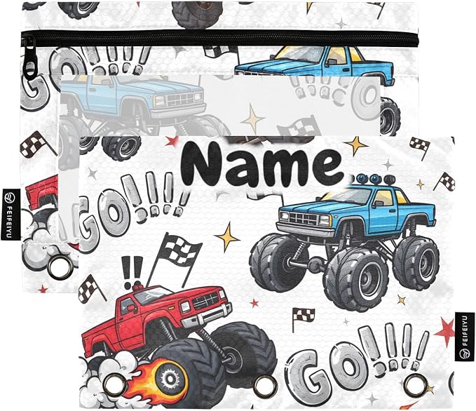 Custom Truck Racing Car Flag Pencil Pouch by BOENLE-WELCOMEYOURCOMING