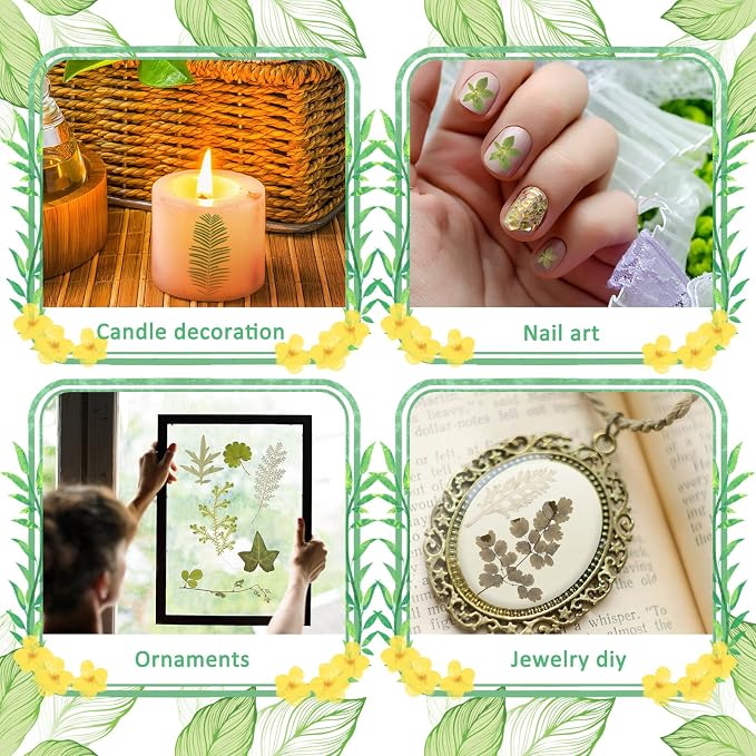 Timtin 84 Pieces Dried Pressed Leaves Flowers - Image 4