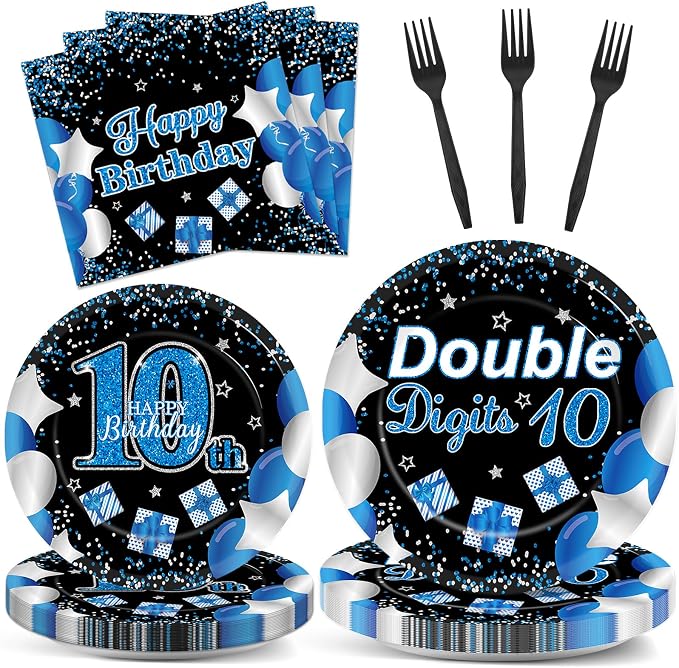 Qyeahkj 100 Pcs 10th Birthday Decorations by Qyeahkj