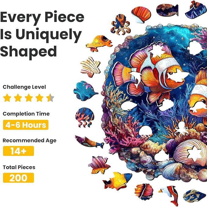 NiArt 200PCS Ocean World Wooden Jigsaw Puzzle - Image 4