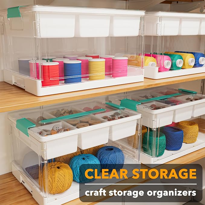 SpaceAid Craft Organizers and Storage - 24 QT Plastic Box Art Supply Storage - Image 4