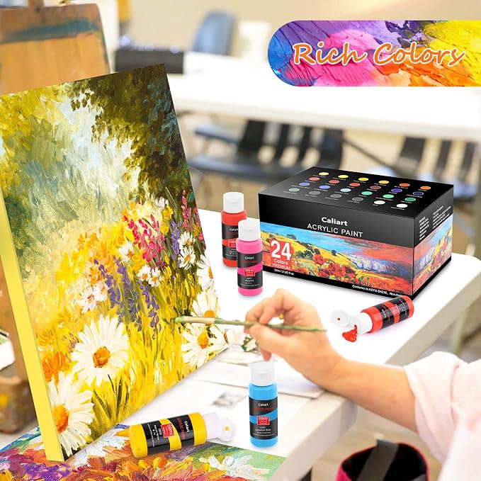 Caliart 24 Colors Acrylic Paint Set - Image 5