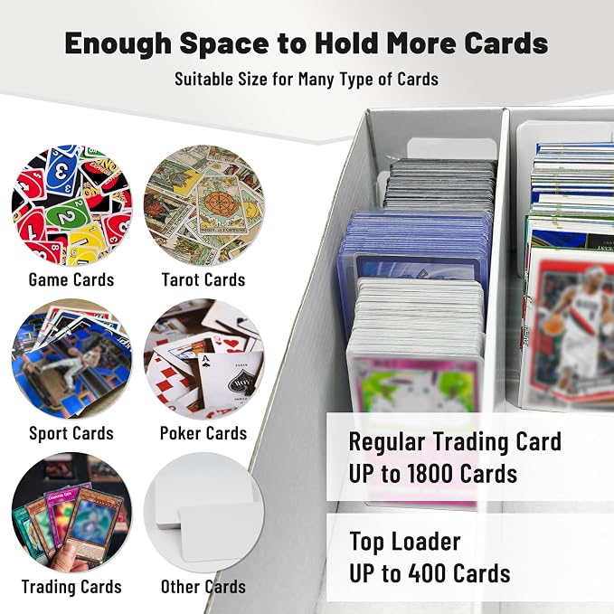 NUMINA 4 Pack 2-Row Large Card Storage Boxes, Holds up to 1800 Cards per Box - Image 2