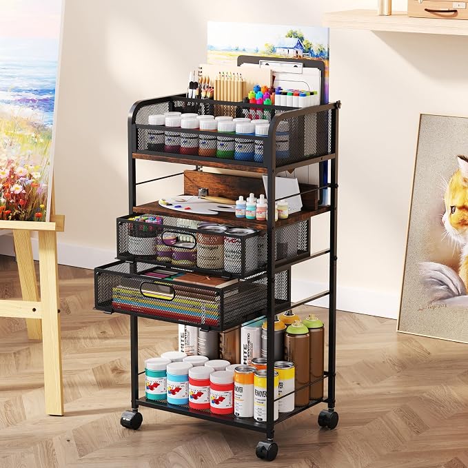Homsorout Art cart, 5 Tier Rolling Cart - Image 9