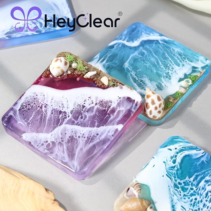 HeyClear Coaster Resin Molds, 6-Cavity Square Coaster Silicone Molds, Silicone - Image 6