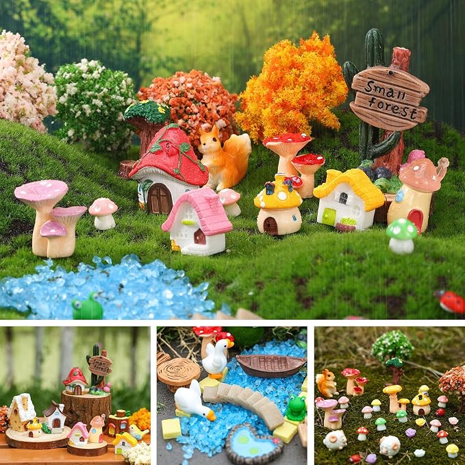 118 PCS Mini Fairy Garden Accessories Kit Miniature Garden Decorations Set Tiny - Image 4