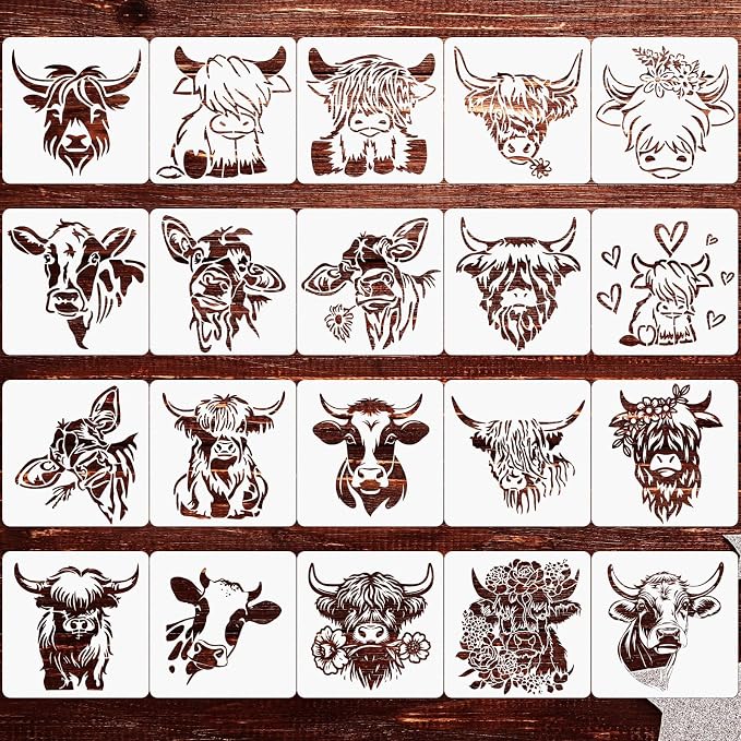 Junkin 20 Pcs Stencil for Painting Stencil Reusable DIY Drawing Template by Junkin