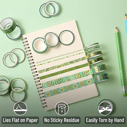 Mr. Pen- Washi Tape Set, 21 Rolls, 5.5 Yards/Roll | Washi Tape - Image 5