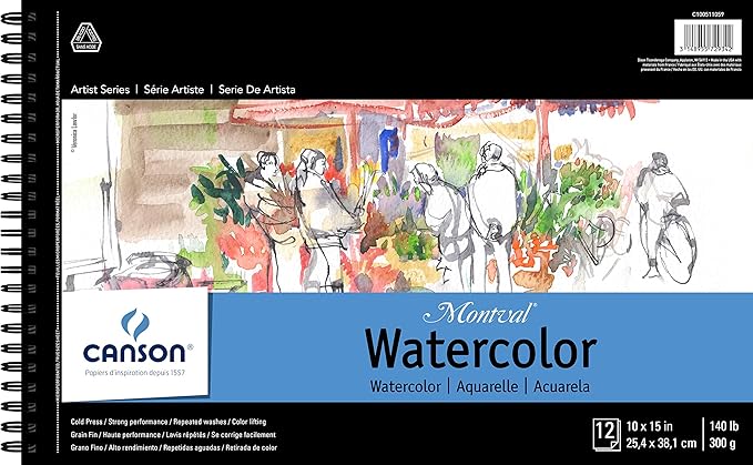 Canson Artist Series Montval Watercolor Paper, Wirebound Pad, 10x15 inches by Unknown