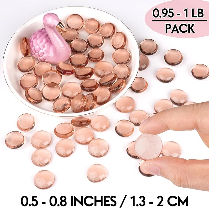 Glass Marbles, 0.97 LB Transparent and Smooth Flat Glass Beads - Image 3