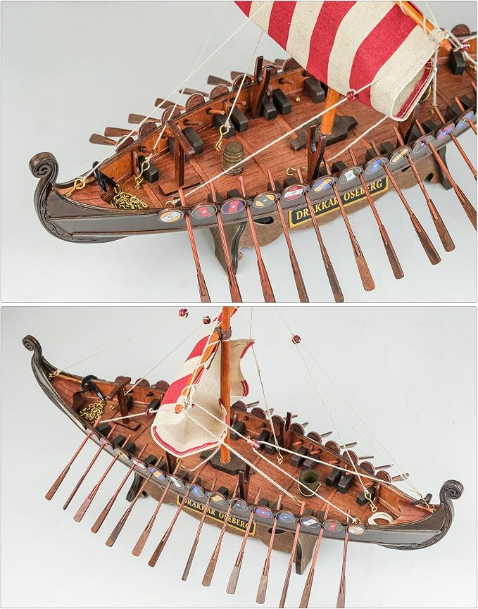 SAILINGSTORY Wooden Viking Ship Model Drakkar Oseberg Longship Model | - Image 3