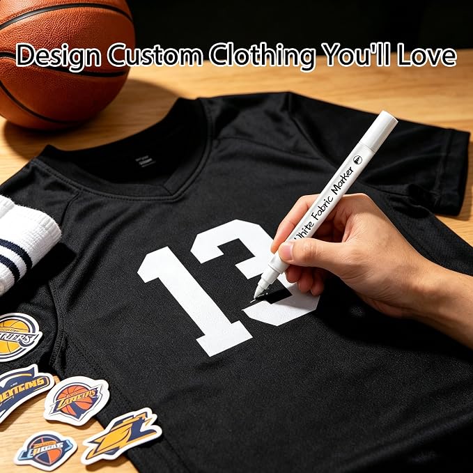 White Fabric Markers for Clothes 6PCS, Dual-Tip Fabric Permanent Paint Pens - Image 6