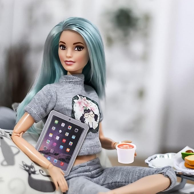 DIYDEC 17pcs Dollhouse Laptop Accessories 1:12 Scale Miniature Laptop Computer - Image 6