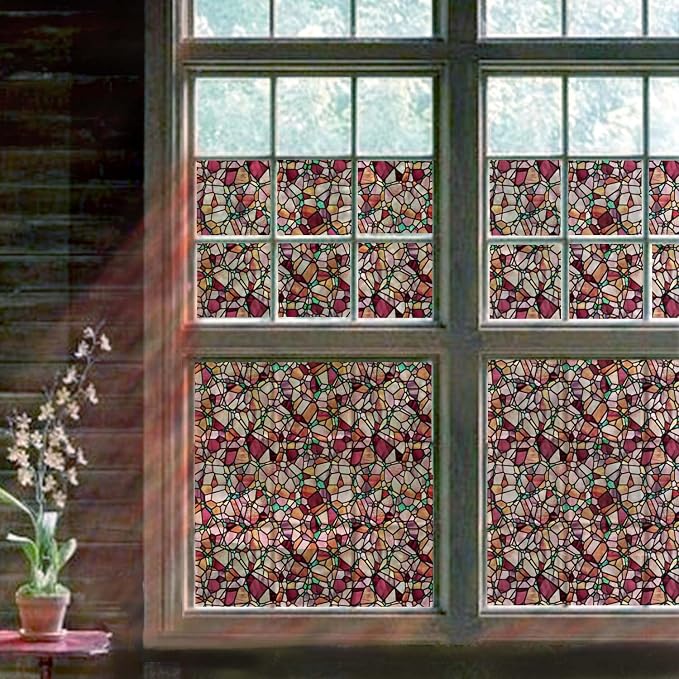 funlife Original Hand-Drawn Stained Glass Window Film, Reusable Double-Sided by funlife