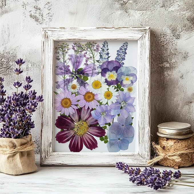 85Pcs Pressed Flowers for Crafts, DIY Art, Candle & Soap Making w/ Tweezer - Image 8