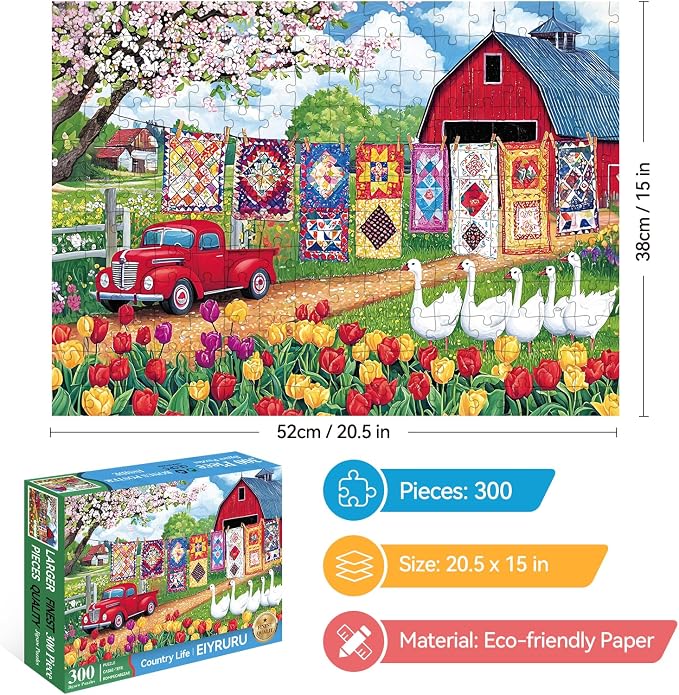 300 Piece Jigsaw Puzzle for Adults – Farmyard Delight - Image 2