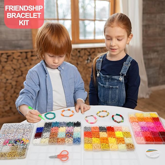 Redtwo 23000Pcs Clay Beads Friendship Bracelet Making Kit, 7 Boxes 144 Colors - Image 7