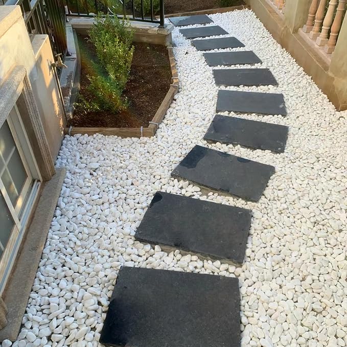 FANTIAN 20 lbs White Stones for Landscaping, 1-2 Inch Pebbles Decorative River - Image 8