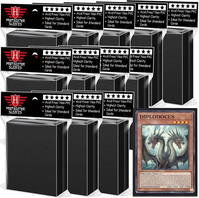 1200 Count Black Matte Card Sleeves by Homthy